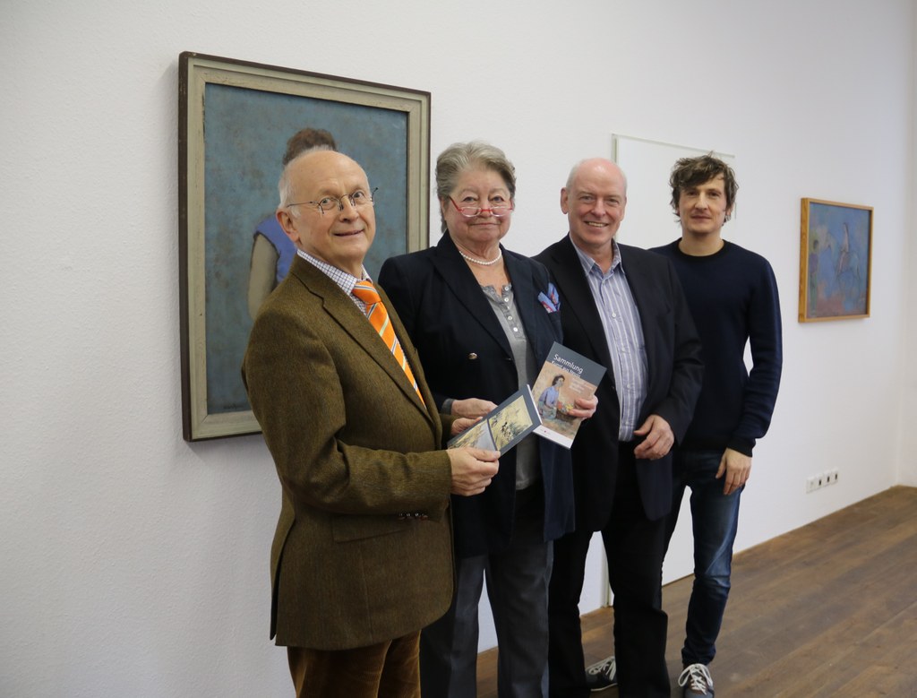 Kurator Wolfgang Offelder, Gisela Götte, ehemalige Museumsleiterin des Clemens Museums, Kulturamtsleiter Harald Müller und Christian Weber vom städtischen Kulturamt. 
