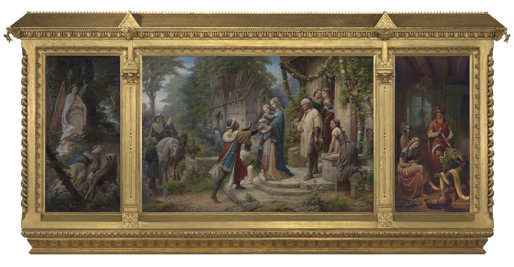 Leopold Bode, Pippin und Bertha (Die Sage von der Geburt und Kindheit Kaiser Karls des Großen), 1876, Öl auf Leinwand, 171 x 345 cm München, Bayerische Staatsgemäldesammlungen, Sammlung Schack