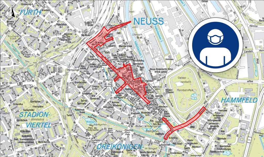 Nur mit Mund-Nasen-Bedeckung in die Innenstadt
