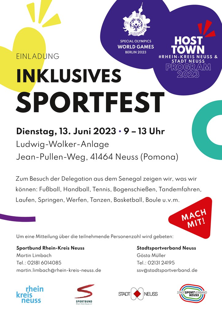 Stadt Neuss - Flyer Inklusionssportfest 13. Juni 2023.jpg Flyer des inklusiven Sportfests auf der Ludwig-Wolker-Anlage