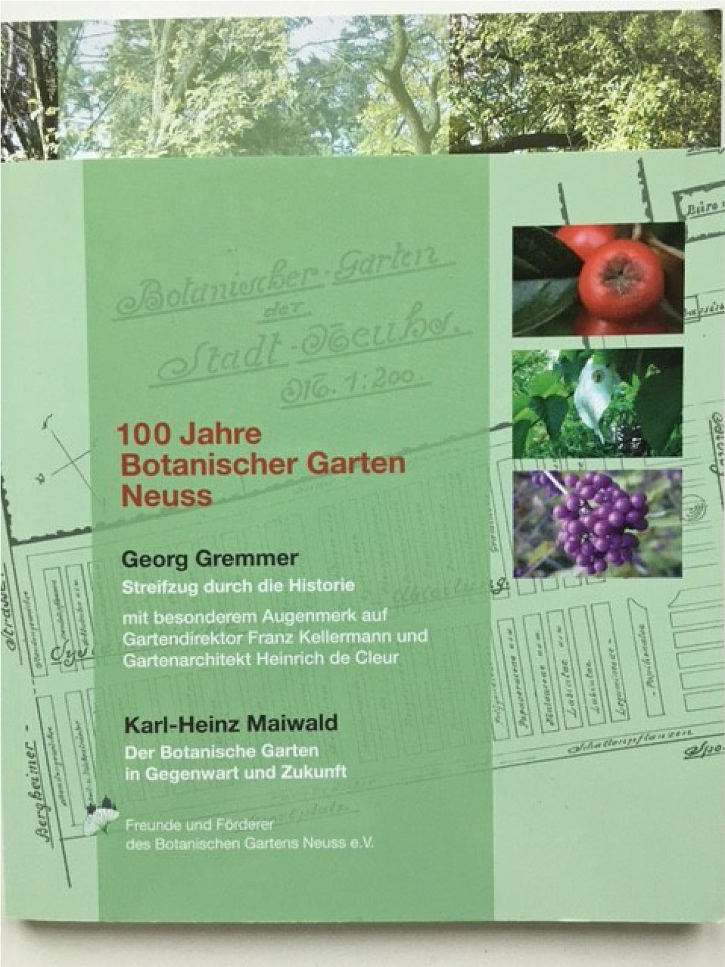 Botanischer Garten im Dezember 2021: 100 Jahre Botanischer Garten Umschlag des Buchs „100 Jahre Botanischer Garten Neuss“.