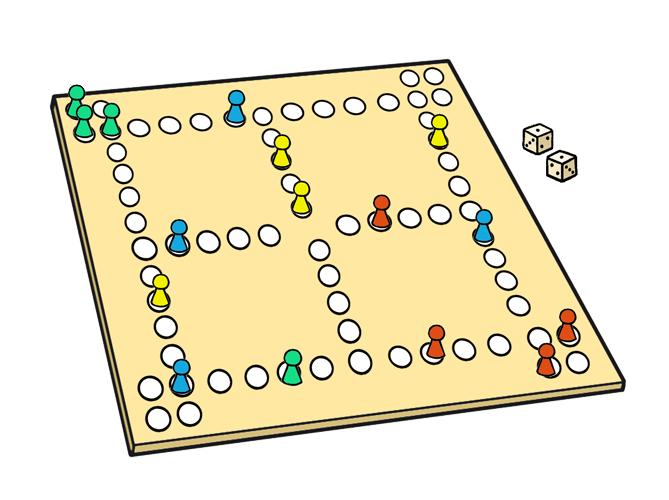 ls_brettspiel.png Brett-Spiel mit Würfeln.